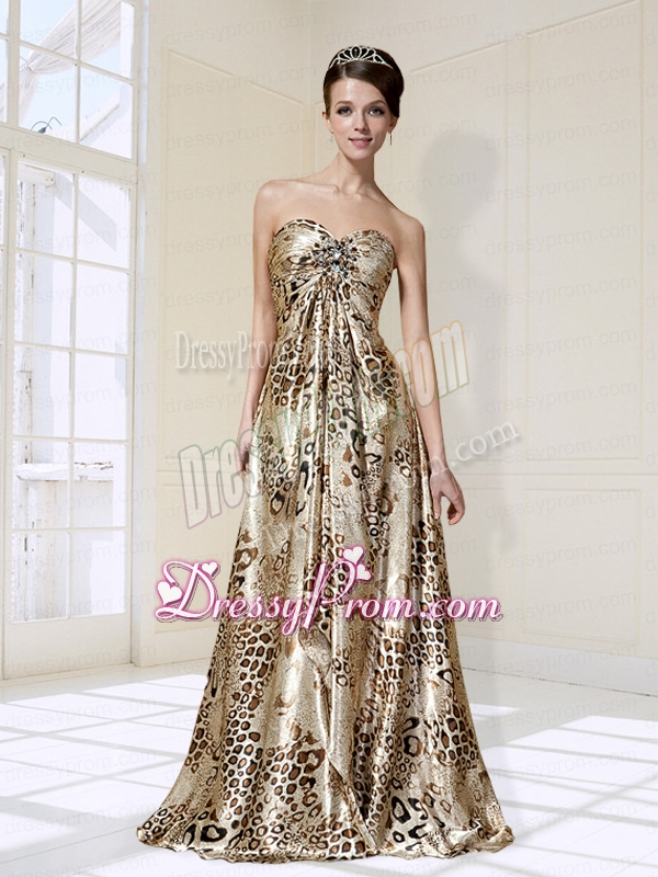 Colorful Empire Sweetheart Brush Train Beading Prom Dress