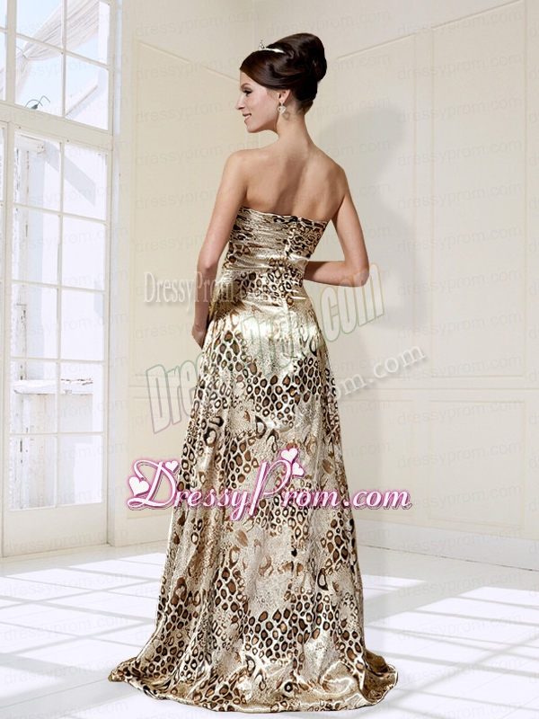Colorful Empire Sweetheart Brush Train Beading Prom Dress