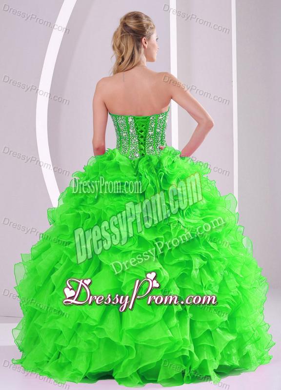 Ball Gown Ruffles and Beading 2013 winter Quinceanera Dresses with Lace up