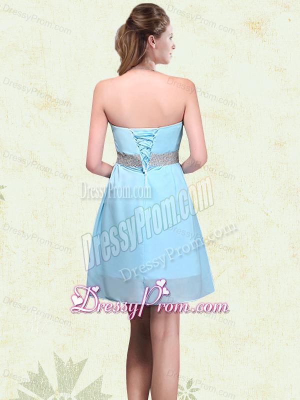 Strapless A Line Ruching Sequins Chiffon Dama Dresses