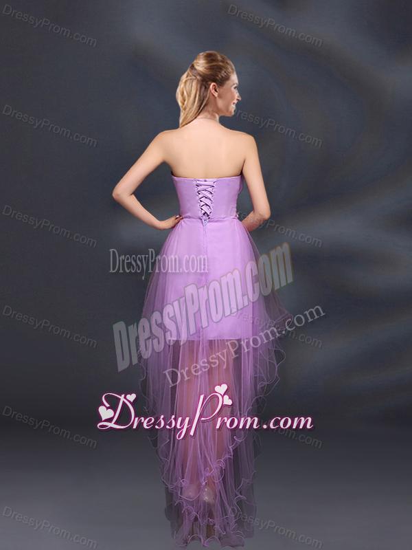 Appliques and Ruffles A Line Strapless Dama Dresses