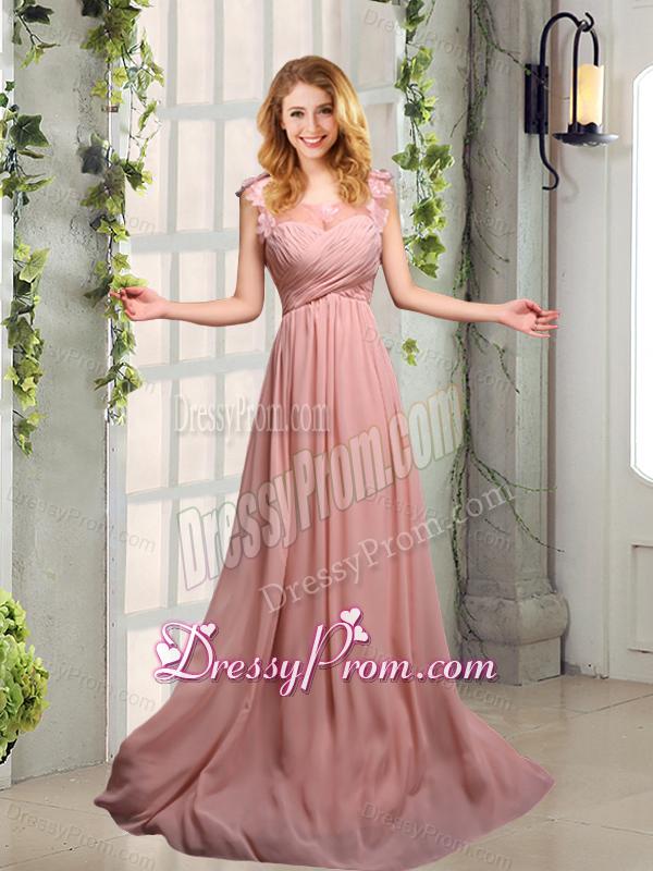 Empire Ruching 2015 Sturning Dama Dresses in Peach