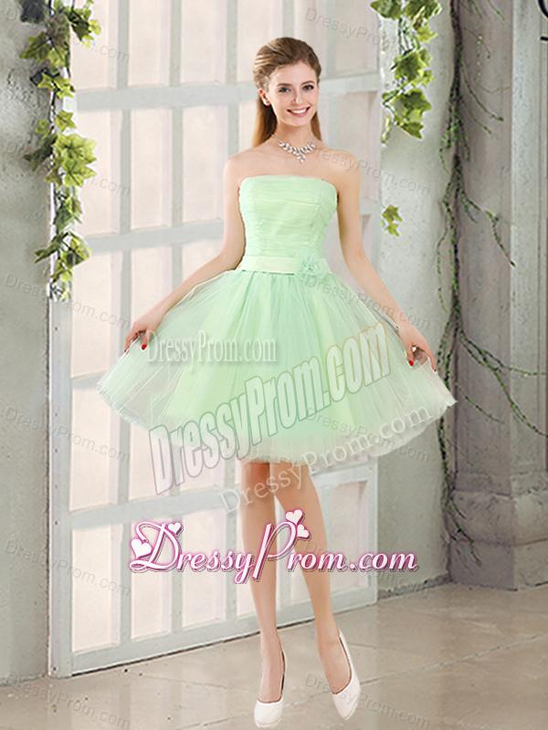 The Most Popular Strapless A Line Dama Dress with Lace Up