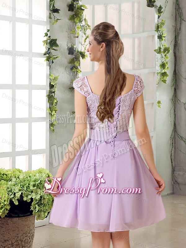 2015 Chiffon Dama Dress with Ruching Bowknot