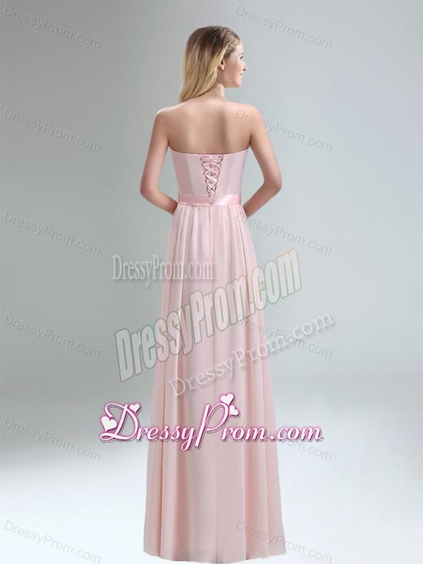 2015 Most Popular Light Pink Empire Dama Dress with Bowknot belt