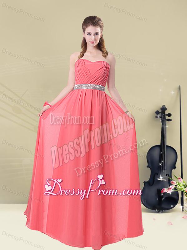 Exquisite Watermelon Dama Dresses with Ruch and Beading