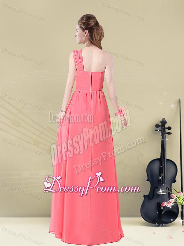 Decent Floor Length Belt One Shoulder Dama Dress Fitted