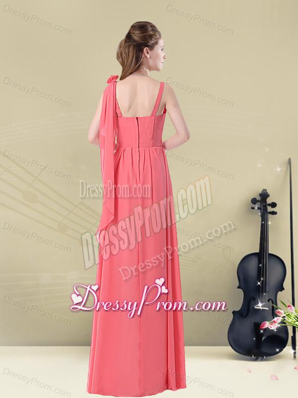 Stunning Asymmetrical Column Ruched Dama Dress