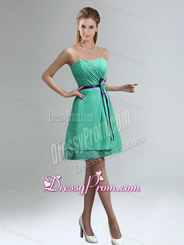 Classical Blue And Purple Sweetheart Dama Dresses with Ruches