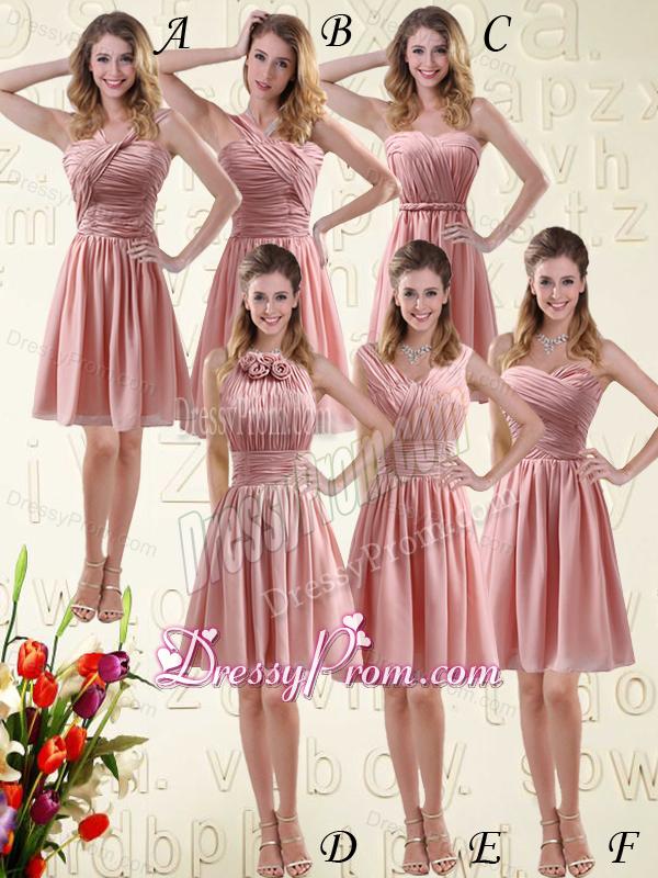 Fitted Sweetheart Empire Chiffon Dama Dresses with Ruching