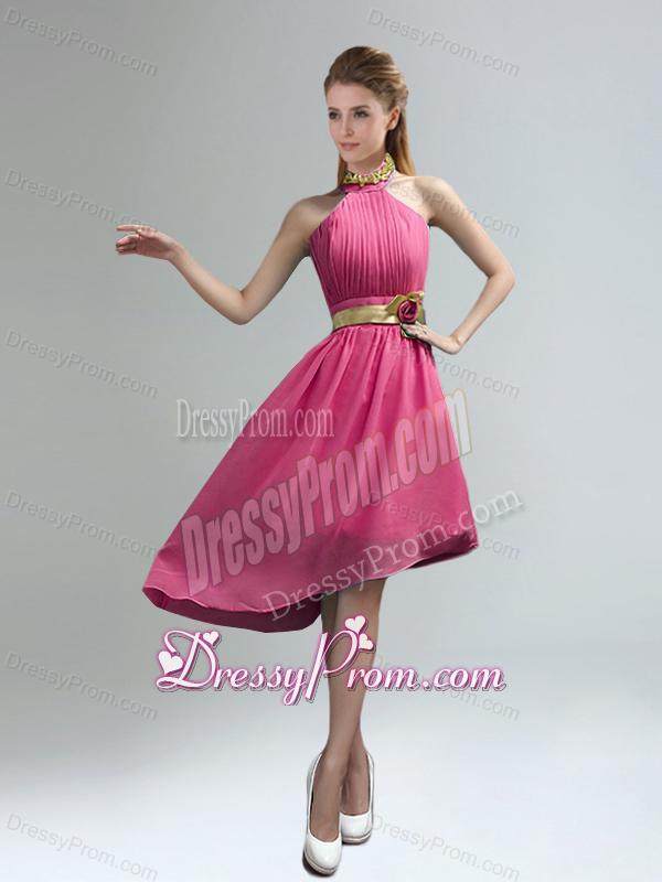 New Fashion High Neck Asymmetrical Multi-color Dama Dress