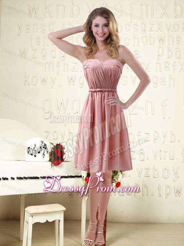 Romantic Sweetheart Empire Chiffon Dama Dresses with Ruching