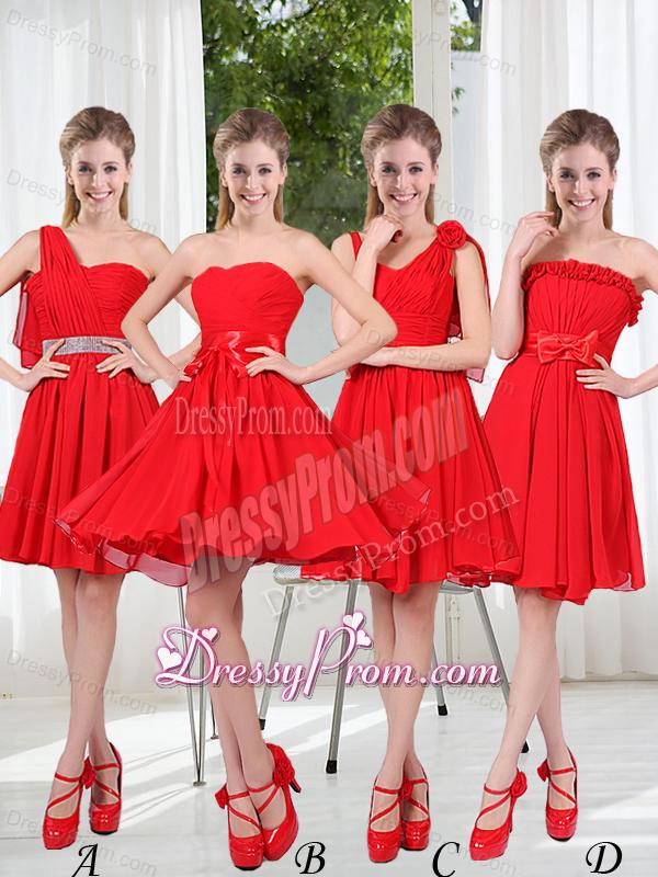 Ruching Handle Made Flowers V Neck 2015 Beautiful Dama Dresses