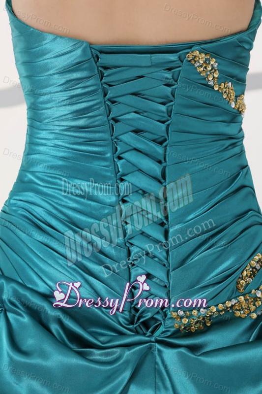 Sweetheart Beading and Ruche Quinceanera Dress in Turquoise