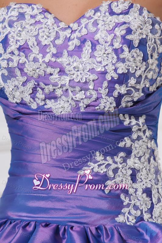 Purple Sweetheart Appliques and Pick-ups Quinceanera Dress for 2014