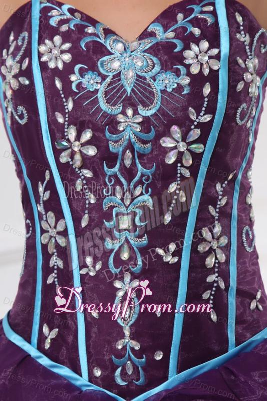 Sweetheart Beading and Appliques Multi-color Quinceanera Dress