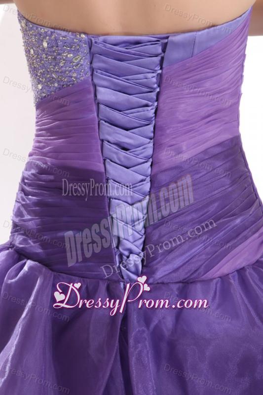 Beading and Ruffles Layered A-line Purple Organza Quinceanera Dress