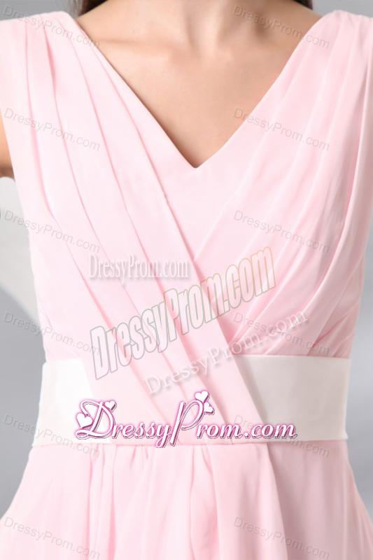 Lilac Halter Top Ruching Knee-length Chiffon Prom Dress