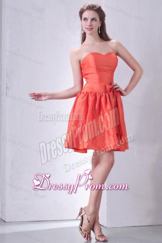Cheap Sweetheart Short Prom Dress with Bowknot Mini-length