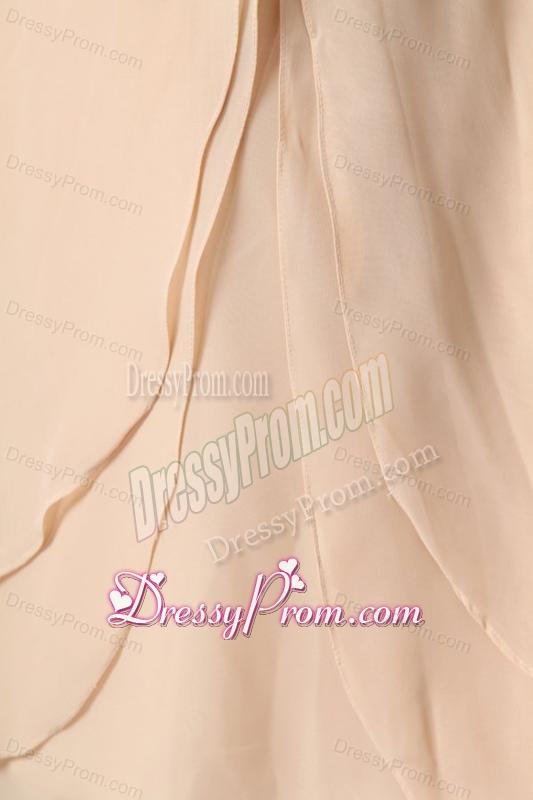 Champagne Sweetheart Knee-length Chiffon Prom Dress with Ruche
