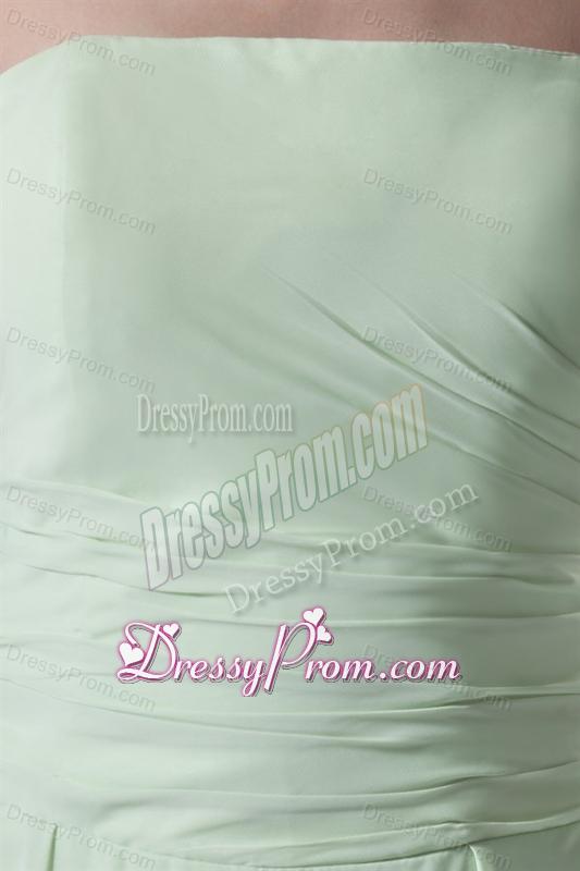 Elegant Empire Strapless Green Court Train Ruching Prom Dress