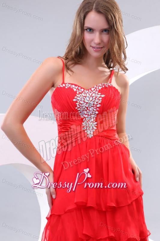 Light Blue V-neck Beading and High Silt Prom Dress in Chiffon