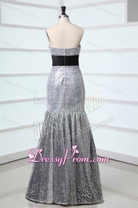 2014 Sexy Mermaid Sweetheart Sequins Floor-length Grey Prom Dress