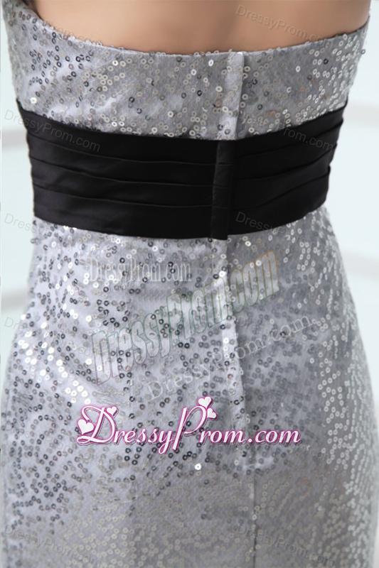 2014 Sexy Mermaid Sweetheart Sequins Floor-length Grey Prom Dress