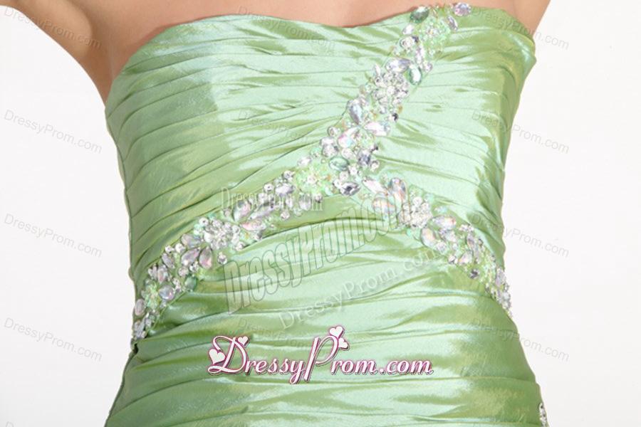 Apple Green Sweetheart Prom Dress with Beading and Ruching