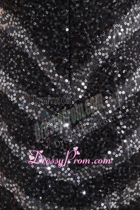 Sexy Mermaid Sweetheart Sequins Brush Train Black 2014 Spring Prom Dress