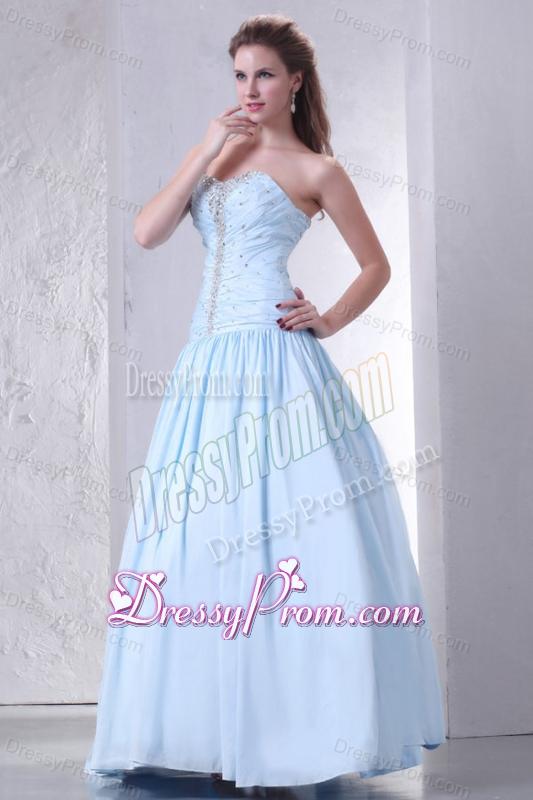 Sweetheart A-line Taffeta Beaded Decorate Prom Dress for 2014 Spring