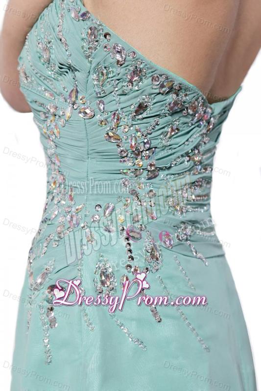Apple Green Sweetheart Appliques Brush Train Prom Dress