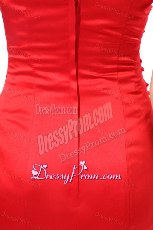 Brand New Strapless Mermaid Red Ruche Floor-length Prom Dress