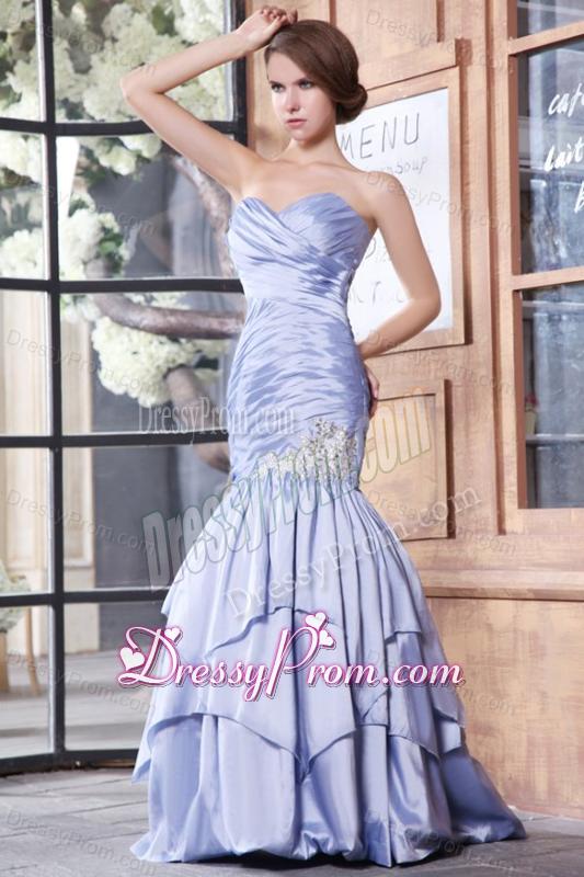 Mermaid Lavender Sweetheart Appliques with Beading Prom Dress