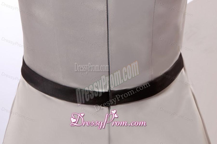 Sexy Column V-neck Mini-length Grey Prom Dress