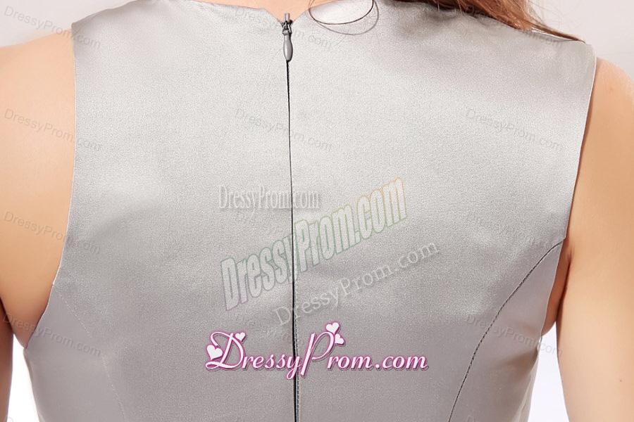 Sexy Column V-neck Mini-length Grey Prom Dress