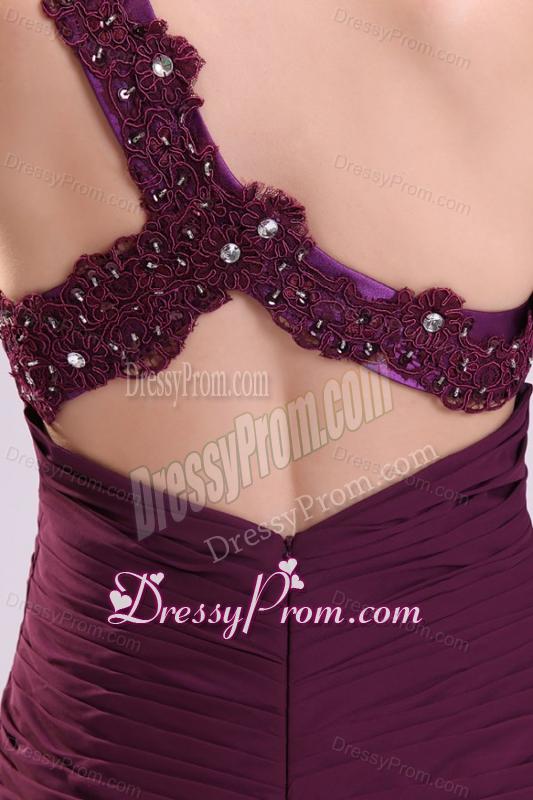 Short Column One Shoulder Prom Dress with Embroidery and Beading
