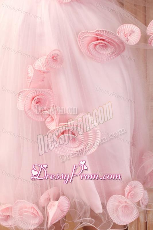 Black and Pink Sweetheart Hand Made Flowers Mini-length Prom Dress