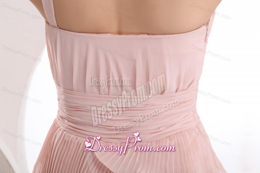 Empire One Shoulder Hand Made Flower Ruffled Layers Prom Dress