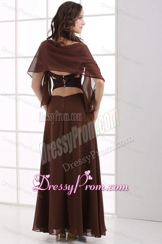 Sweetheart Empire Chiffon Ruche Decorate Prom Dress with Silt