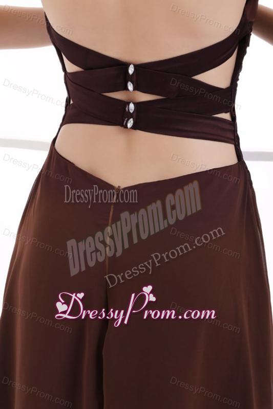 Sweetheart Empire Chiffon Ruche Decorate Prom Dress with Silt