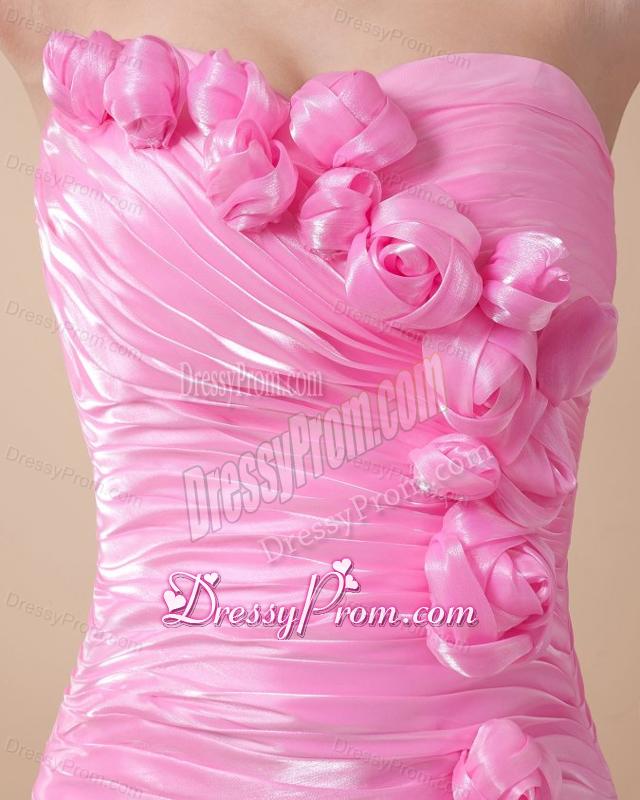 Cute Column Sweetheart Mini-length Ruching Taffeta Prom Dress