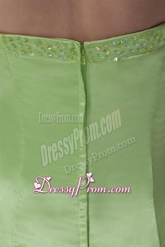 Column Sweetheart High-low Taffeta Beading Spring Green Prom Dress