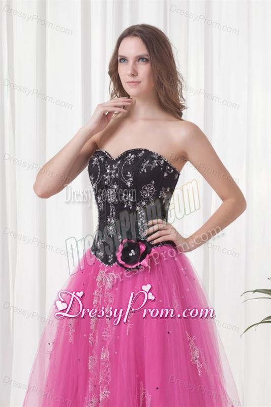 Princess Sweetheart Tulle Lace Up Beading Prom Dress in Pink