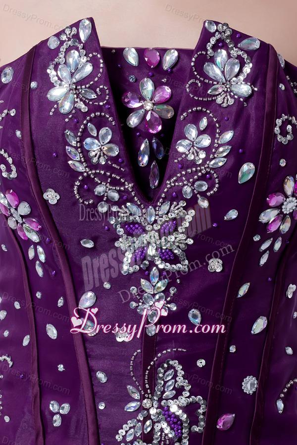 Uniques Multi-color Strapless Ball Gown Quinceanera Dress with Beading