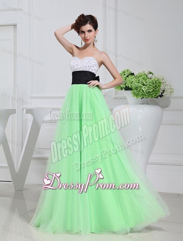 Apple Green Sweetheart Floor-length Sequins Apple Green Prom Dress