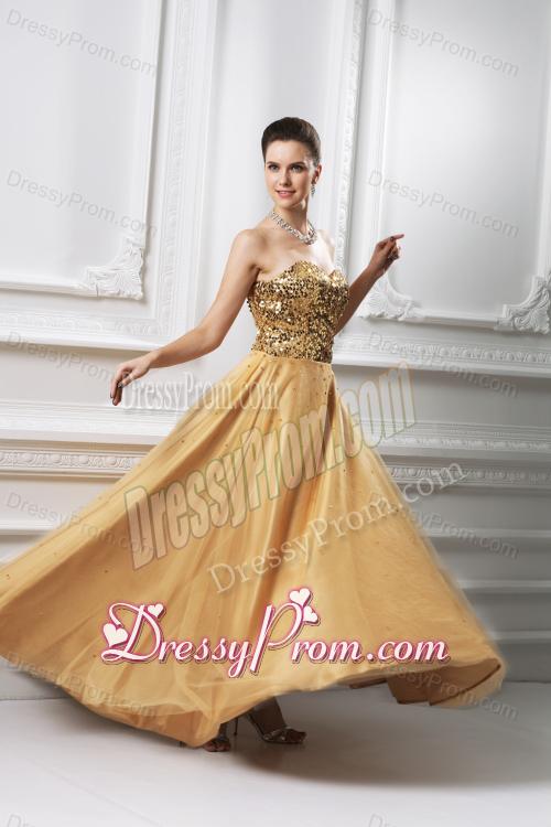 A-line Sweetheart Beading Organza Floor-length Prom Dress