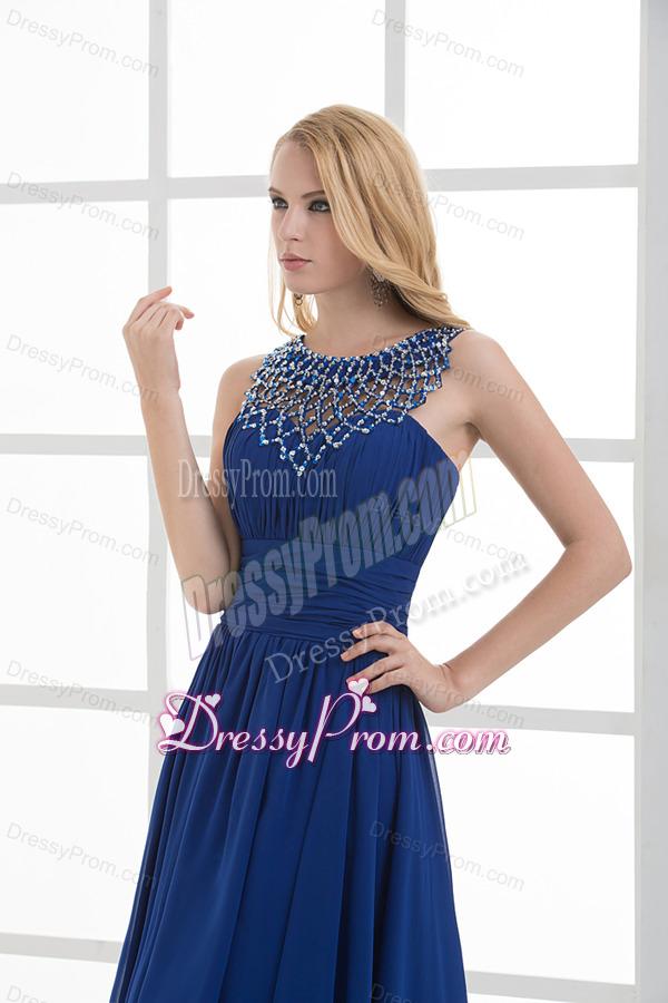 Empire Soop Beading Ruching Floor-length Chiffon Prom Dress
