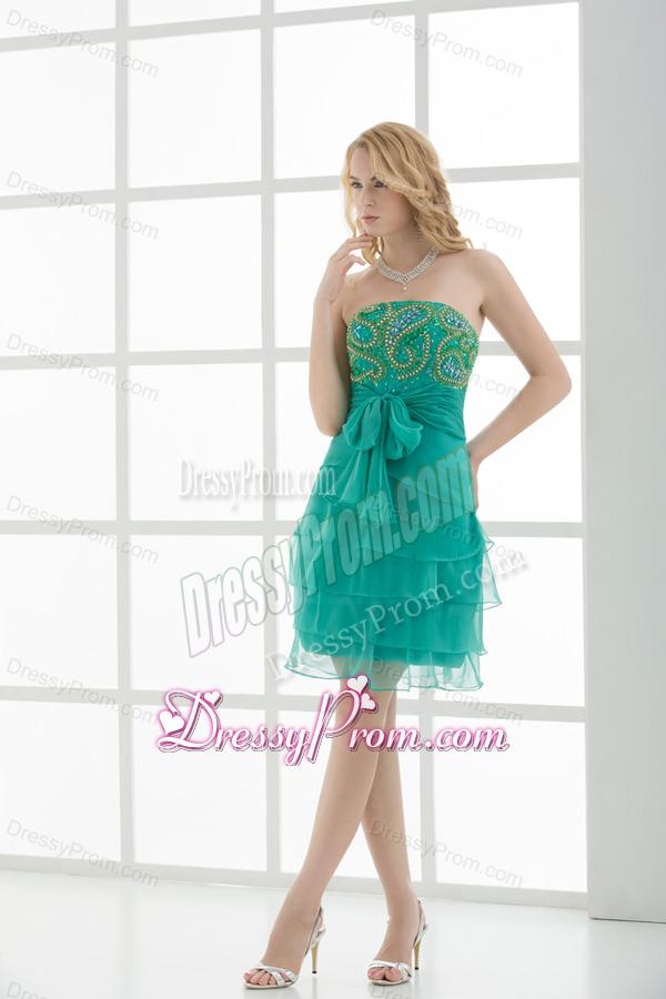 Empire Strapless Tulle Sashes Prom Dress with Beading and Ruching