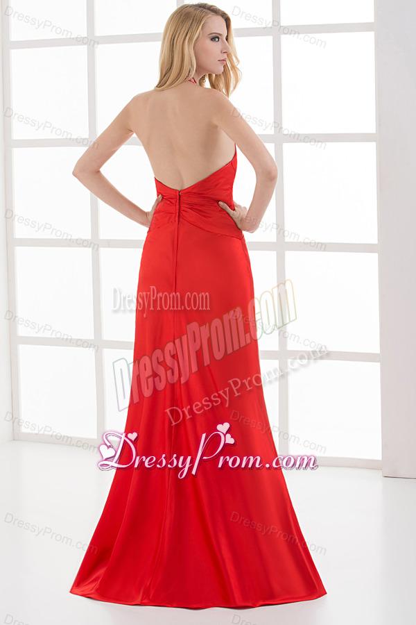 A-line Straps Sleeveless Beading and Ruching Prom Dress